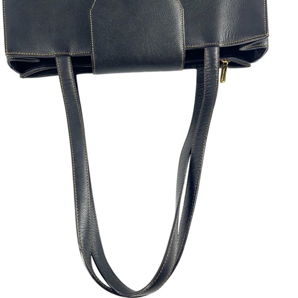 Valentino Garavani‎ Logo Embellished Black Leather Tote - Picture 10 of 12
